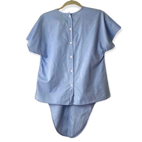 J Crew Light Blue Waist Tie Buttons Down Back Blouse Top. Size XS - Picture 2 of 6
